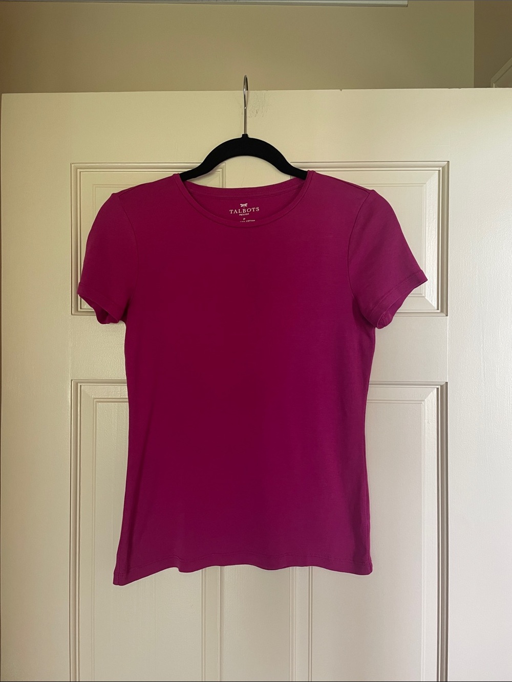 Talbots Short Sleeve Crewneck Top - Fusia